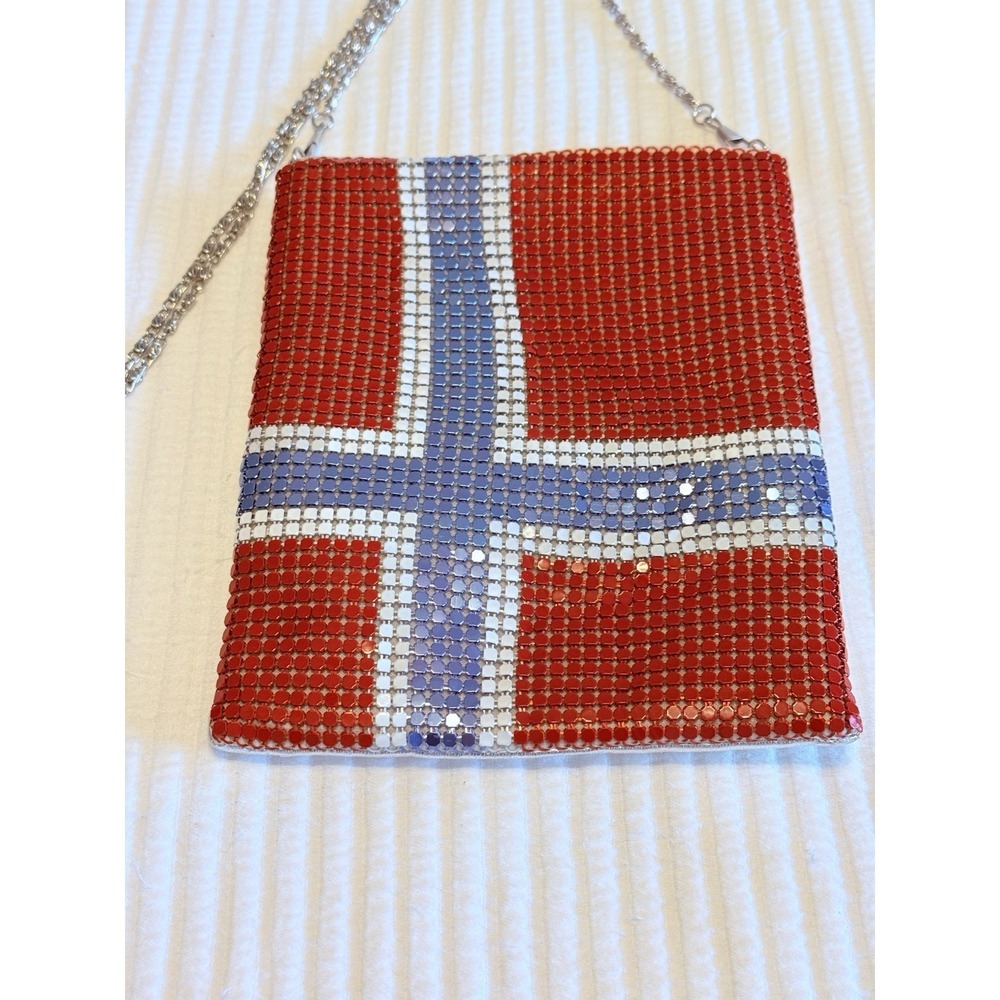 Laila the Essence of Norway Rhinestone Norwegian Flag Purse Bling Shiny - Picture 2 of 10